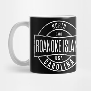 Roanoke Island, NC Summertime Vacationing Vintage Badge Mug